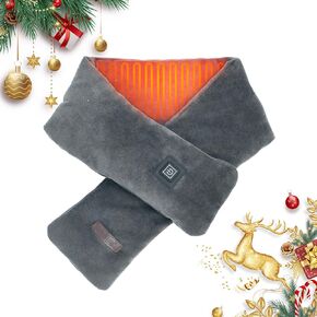 Neck Heating Pad, Rechargeable Heated Scarf for Pain Relief, Electric Heated Neck Warmer with 5000mAh Power Bank, Cordless Heating Warp with 3 Heating Levels for Women Man Elderly Kids, Christmas Gift