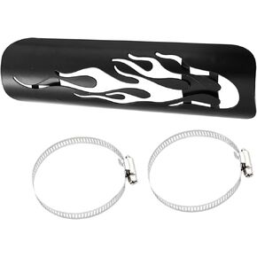 1Set Universal Motorcycle Exhaust Heat Shield Pipe Shield Exhaust Guard Muffler Protector for Harley Flame Black Item Replacement