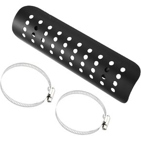 Motoforti 1Set Universal Motorcycle Exhaust Heat Shield Pipe Shield Exhaust Guard Muffler Protector for Harley with Holes Black Long-lasting