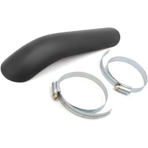 Motoforti 10.6" Long Motorcycle Cruiser Chopper Exhaust Muffler Pipe Curved Heat Shield Cover Heel Guard Black Long-lasting