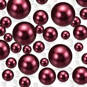 20mm 14mm 10mm 100PCS Cream&Rose Gold Beads for Centerpiece Vases, No Hole Faux Pearl Beads, Vase Filler Pearls, Floating Candle for Home Wedding Table Decor