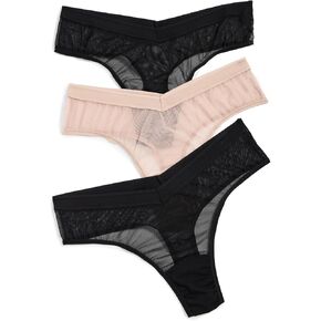 hanky panky Women's Mesh High Cut Thong 3 Pack