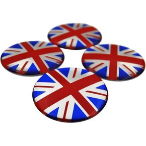 4X Union Jack UK Flag Wheel Center Cap Cover Compatible with Mini Coopers R50 R51 R52 R53 R55 R56 R57 R58 R59 R60 R61 F55 F56
