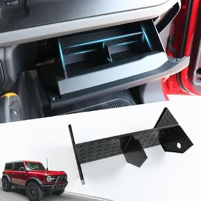 Glove Box Organizer for Ford Bronco 2021 2022 2023 2024 Divide the Glove Box Compartment Tray for Bronco 2/4DR, Passenger Side Storage Dividers Increase Storage Space for Bronco Accessories