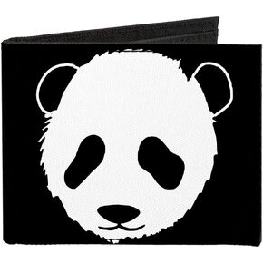 Buckle-Down Men's Standard Canvas Bifold Wallet Panda, 4.0" x 3.5"