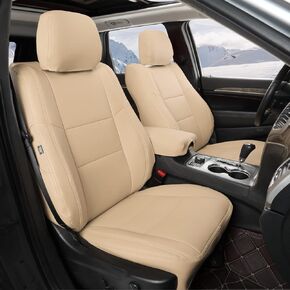 GIANT PANDA Full Set Car Seat Covers Custom Fit Jeep Grand Cherokee 2011 2012 2013 2014 2015 2016 2017 2018 2019 2020 2021, Faux Leather - (Black)