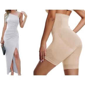 Sarin Mathews Womens Shapewear Shorts Tummy Control High Waisted Body Shaper Girdles Shorts Under Dress Thigh Slimmer