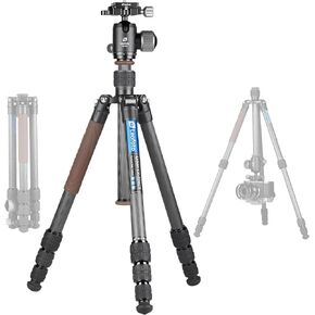 Carbon Fiber Lightweight Travel Tripod with Ball Head, Removable Center, Maxload 10kg, Weight 1.66kg, Folded 470mm (LX-284CT+XB-38)