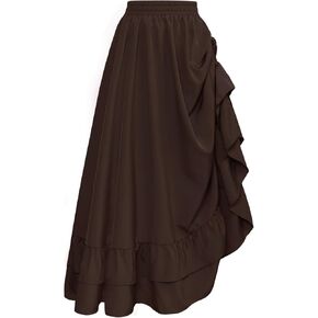 Scarlet Darkness Women Renaissance Skirt Medieval Ruffle Layered Maxi Skirts