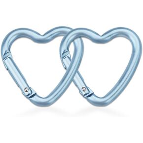 Heart-Shaped Carabiners Key Chain Backpack Buckle, Fashion, Aluminum Alloy Key Ring 2-Pack