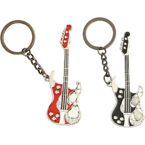 mdgfge الشرير الموسيقى الغيتار المفاتيح آلة موسيقية لطيف كيرينغ الغيتار الكهربائي حلقات المفاتيح حبة نقطة الحفر مفتاح حامل للنساء الرجال عشاق الموسيقى (2 جهاز كمبيوتر شخصى) in Kuwait