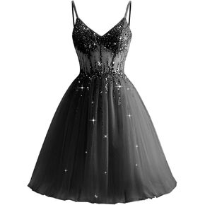 Tulle Homecoming Dresses 2025 Prom Dresses Short Sparkly Beaded Formal Party Gowns
