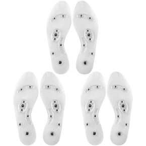 3 Pairs Acupressure Magnetic Massage Insoles, Oumers Foot Massage Shoe-pad Foot Therapy Reflexology Pain Relief Shoe Insoles,Transparent (US M:7-9 W:8-10)