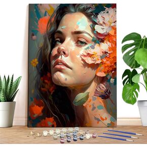 Reofrey Complete Adult Paint by Numbers Kit Africa- 40x50cm Canvas, Man Watercolor Paint - Acrylic Paint Set - Relaxing DIY Art for Beginners & Experts - Home Wall Decoration