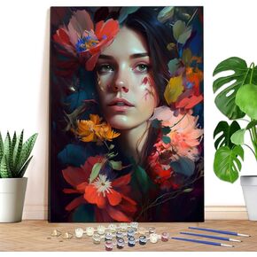 Reofrey Complete Adult Paint by Numbers Kit Africa- 40x50cm Canvas, Man Watercolor Paint - Acrylic Paint Set - Relaxing DIY Art for Beginners & Experts - Home Wall Decoration