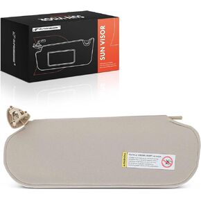 A-Premium Left Driver Side Sun Visor Compatible with Chevrolet Express 1500, Express 2500, Express 3500, Express 4500 & GMC Savana 1500, Savana 2500, Savana 3500, Savana 4500, 2003-2019, Beige