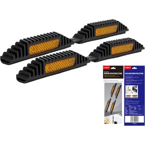 AUTOXBERT 4PCS Car Door Guard Protector Edge Strip Cover Reflectors Anti-collision Sticker for vans, trucks, pickups, RVs, and more (Yellow)