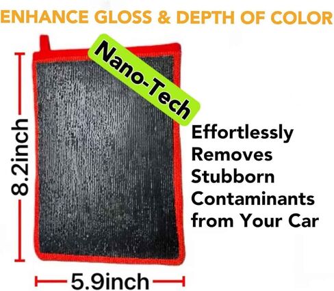 قفاز طين لتزيين السيارة - قفاز شريط طين عالي الجودة، قفاز طين صناعي لإزالة رذاذ الطلاء الزائد، بقع الماء، عصارة الأشجار، غبار السكك الحديدية من الطلاء، الزجاج، الأسطح البلاستيكية (قطعة واحدة قفاز أحمر) in Kuwait