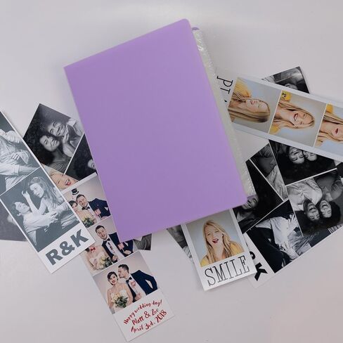 Photo Booth Photo Album - For Wedding or Party- Holds 120 Photobooth 2x6 Photo Strips - Slide In (2X6, LAVENDER) in Kuwait