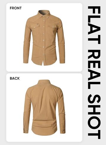 JMIERR Men's Corduroy Shirts Casual Western Long Sleeve Button Down Shacket Jackets with 2 Flap Pocket in Saudi Arabia
