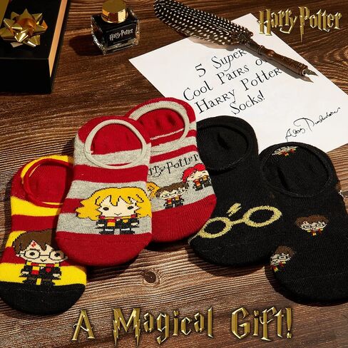 Harry Potter Girls No Show Socks, Invisible Liner Socks for Kids, Summer Socks Pack of 5 - Kids Gifts in Saudi Arabia