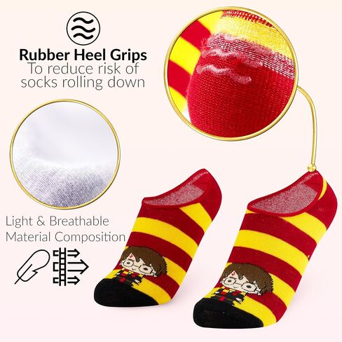 Harry Potter Girls No Show Socks, Invisible Liner Socks for Kids, Summer Socks Pack of 5 - Kids Gifts in Saudi Arabia