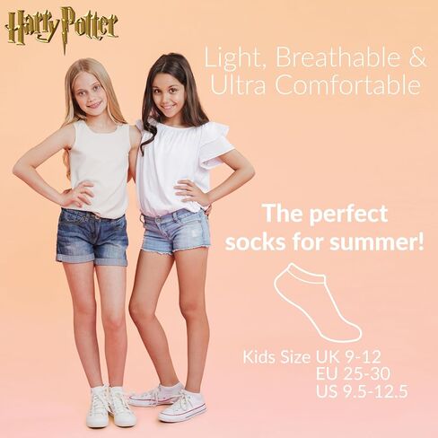 Harry Potter Girls No Show Socks, Invisible Liner Socks for Kids, Summer Socks Pack of 5 - Kids Gifts in Saudi Arabia