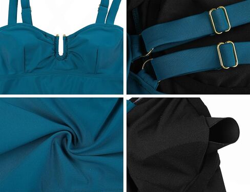Hilor Women's Underwire Bikini Tops Longline Push Up Swim Top Sexy Midkini Swimsuit Bathing Suit Tops in Kuwait