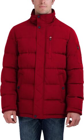 Nautica Men's Faux Fur Trim Puffer Jacket with Removable Hood in Saudi Arabia