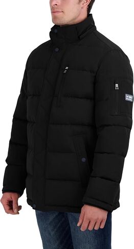 Nautica Men's Faux Fur Trim Puffer Jacket with Removable Hood in Saudi Arabia