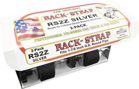 2 Pack, Rack-Strap, The Original Ladder Rack Tie-Down, Round Mounting Bracket, RS2 Gold 1-7/8 Inch Diameter Round Mounting Bracket, Bolt Installation Hardware Included, 8 Foot Black Strap in Kuwait
