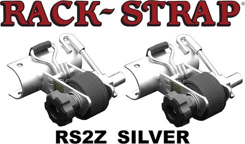 2 Pack, Rack-Strap, The Original Ladder Rack Tie-Down, Round Mounting Bracket, RS2 Gold 1-7/8 Inch Diameter Round Mounting Bracket, Bolt Installation Hardware Included, 8 Foot Black Strap in Kuwait