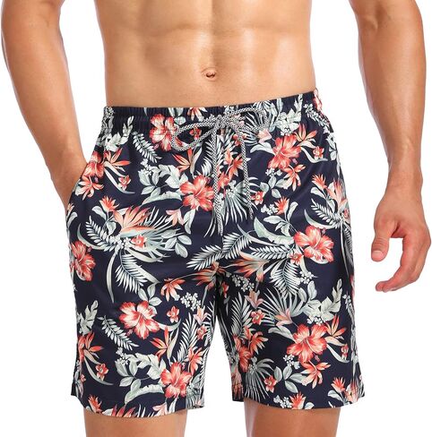 Biwisy Mens Swim Trunks Quick Dry Beach Shorts Mesh Lining Swimwear Bathing Suits with Pockets in Saudi Arabia
