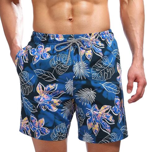 Biwisy Mens Swim Trunks Quick Dry Beach Shorts Mesh Lining Swimwear Bathing Suits with Pockets in Saudi Arabia