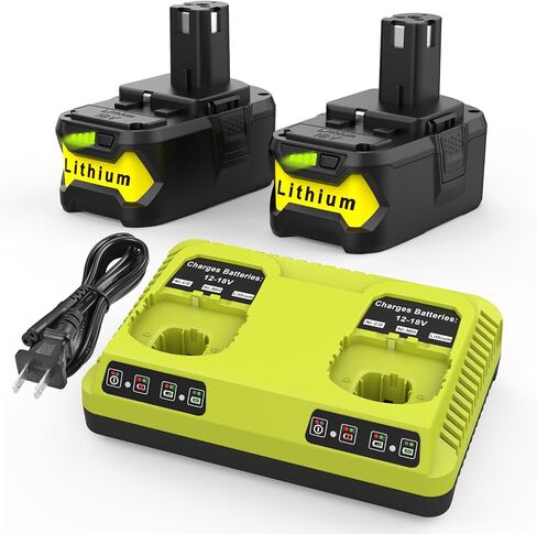 2Pack P108 18V 6.5A Replacement Ryobi 18V Batteries and Charger Kit, for Ryobi ONE+ 18-Volt Lithium Battery P104 P105 P102 P103 P107 P108, with a P117 P118 Fast Charger for Ryobi Battery in Saudi Arabia