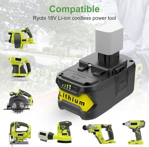 2Pack P108 18V 6.5A Replacement Ryobi 18V Batteries and Charger Kit, for Ryobi ONE+ 18-Volt Lithium Battery P104 P105 P102 P103 P107 P108, with a P117 P118 Fast Charger for Ryobi Battery in Saudi Arabia