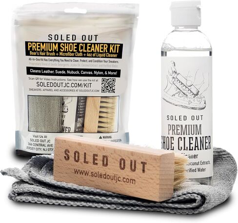 Cleaner Kit - Sneakers Dress Shoes Sandals Boots Leather Suede Cork and Hats, Natural Solution with Coconut Jojoba in Saudi Arabia