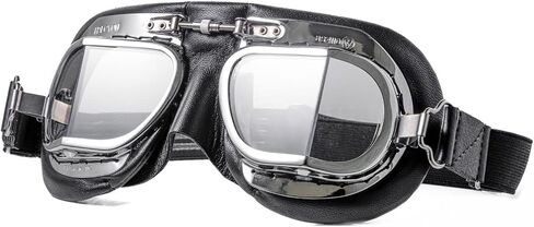 منتجات HDM Mk49 نظارات الدراجات النارية الكلاسيكية المصنوعة من الجلد الأسود/نظارات الطيران الكلاسيكية in Saudi Arabia