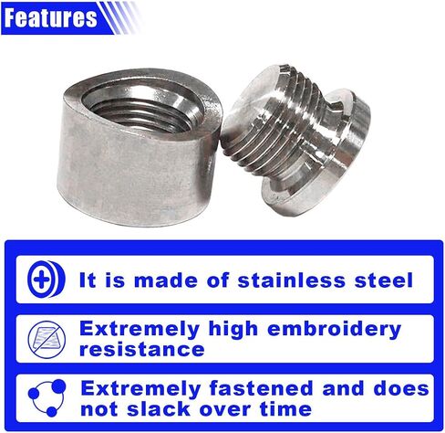 M18 X 1.5 Oxygen Sensor Mounting Bungs and Plugs, Stainless Steel Notched Nut Plug Notched Welding Nut Plug (4PCS) in Kuwait