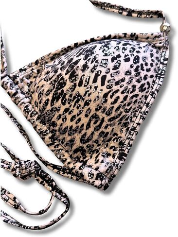 Women Tanning Bikini Two Piece Swimsuit, Triangle Padded Top Tie, Thong Bottom in Saudi Arabia