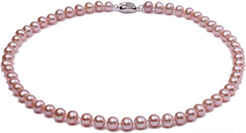 عقد لؤلؤ نسائي AA+ كلاسيكي 8 ملم مستدير من لؤلؤ المياه العذبة المزروع باللافندر مقاس 18 بوصة in Kuwait