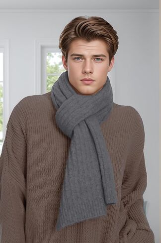 MissShorthair Cashmere Women and Mens Scarf for Winter Chunky Long Warm Thick Knit Wrap in Saudi Arabia