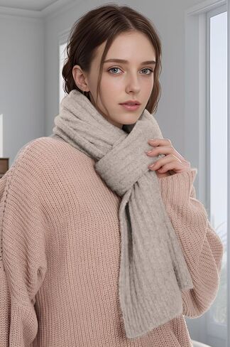 MissShorthair Cashmere Women and Mens Scarf for Winter Chunky Long Warm Thick Knit Wrap in Saudi Arabia