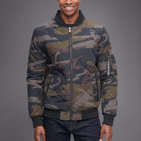 Calvin Klein Men's Ribbed Collar Quilted Bomber Jacket (US, Alpha, XX-Large, Regular, Regular, RED) in Saudi Arabia