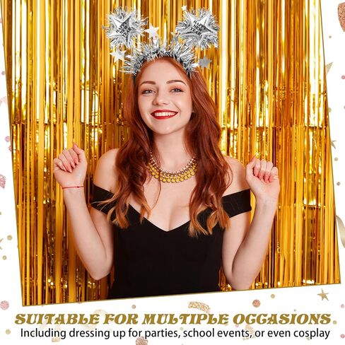 Yuxung 12 Pcs Happy New Year Headband with Star Flashing Headband with Silver Wire Adult Kids' Party Headwear Decoration in Saudi Arabia