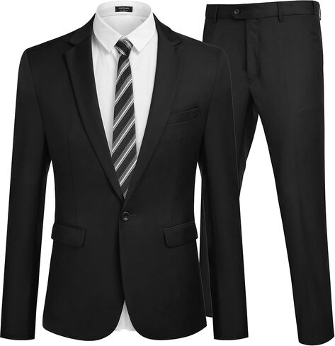 COOFANDY Men 2 Piece Suits One Button Blazer Jacket Tuxedo Slim Fit Suit Pant in Saudi Arabia