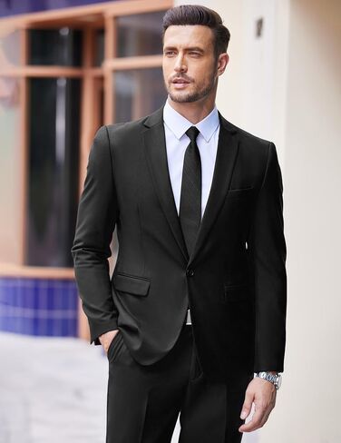 COOFANDY Men 2 Piece Suits One Button Blazer Jacket Tuxedo Slim Fit Suit Pant in Saudi Arabia