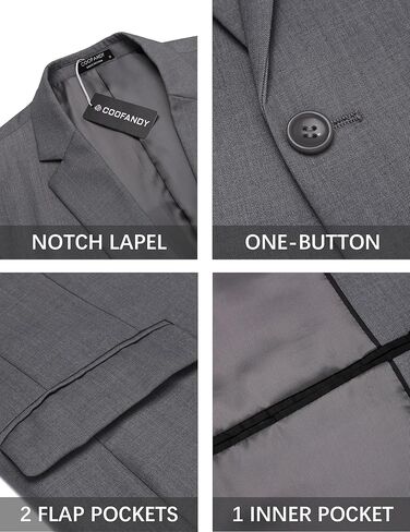 COOFANDY Men 2 Piece Suits One Button Blazer Jacket Tuxedo Slim Fit Suit Pant in Saudi Arabia