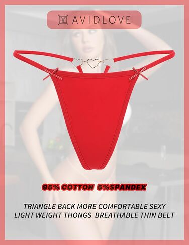 Avidlove G String Thongs للنساء ملابس داخلية مثيرة من القطن على شكل T من الخلف in Saudi Arabia