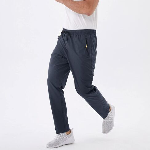 Rapoo Men's Lightweight Pants with Zipper Pockets Quick Dry Workout Athletic Travel Pants in Kuwait